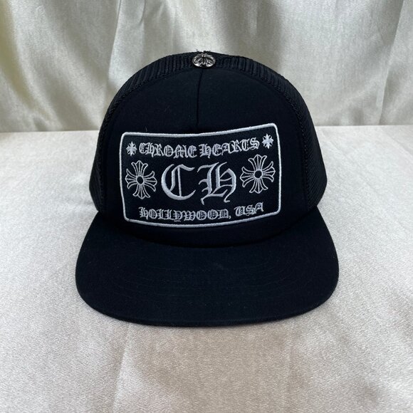 Chrome Hearts Black and White Trucker Hat